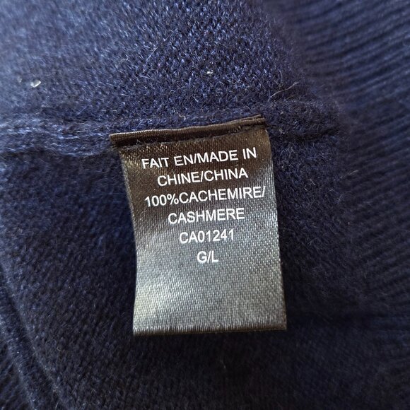 Elegant Navy pull V-neck 100% cashmere - Picture 8 of 8